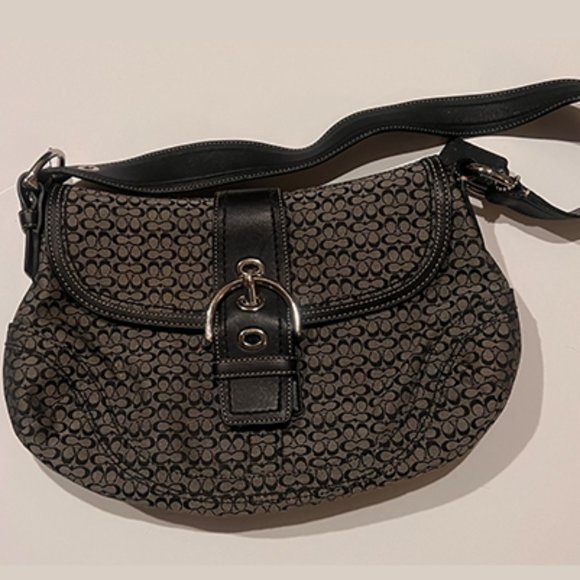 Coach Soho Shoulder Bag, Authentic-F12309 In Classic C's On Front & Back - Picture 1 of 3
